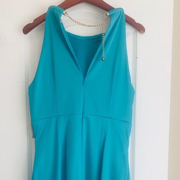 Eliza J Satin Chain Halter Sheath Dress - Picture 4 of 8